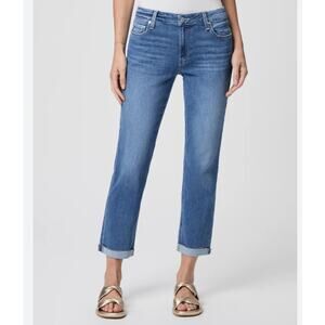 Paige Women's Pockets‎ Raw Hem Brigitte Cuffed Jeans Denim Blue Size 29